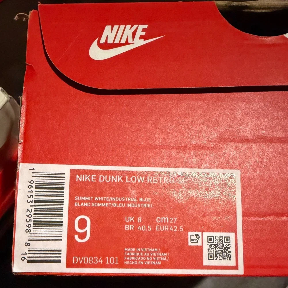 Nike Dunk Low Industrial Blue Sashiko Retro SE Summit White Mens 9 **NEW**‎